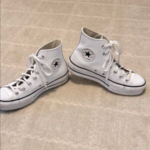 Converse White High Top Canvas Sneakers